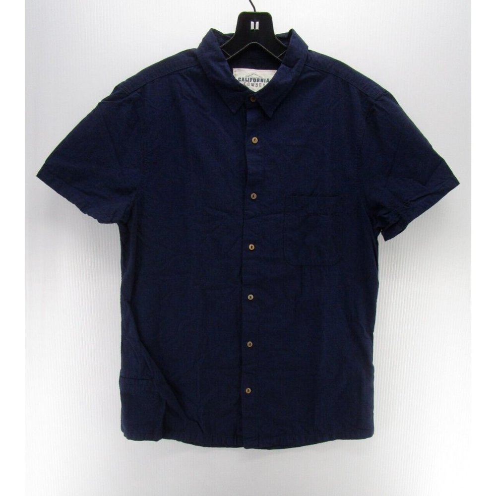 California Cowboy Shirt Large Button UP Zip Pocket Outdoor Hiking Camp